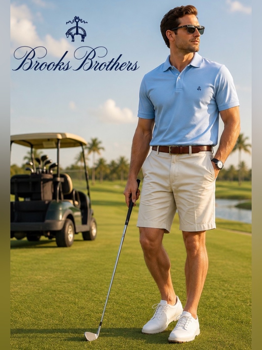 BROOKS BROTHERS Khaki Golf Shorts